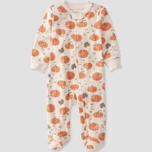 Cozy Pumpkin Print Kids Footie